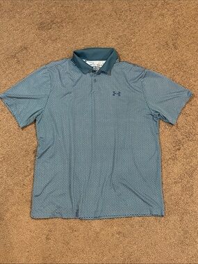 Under Armour Men’s Turquoise Geo-Pattern Polo 👕